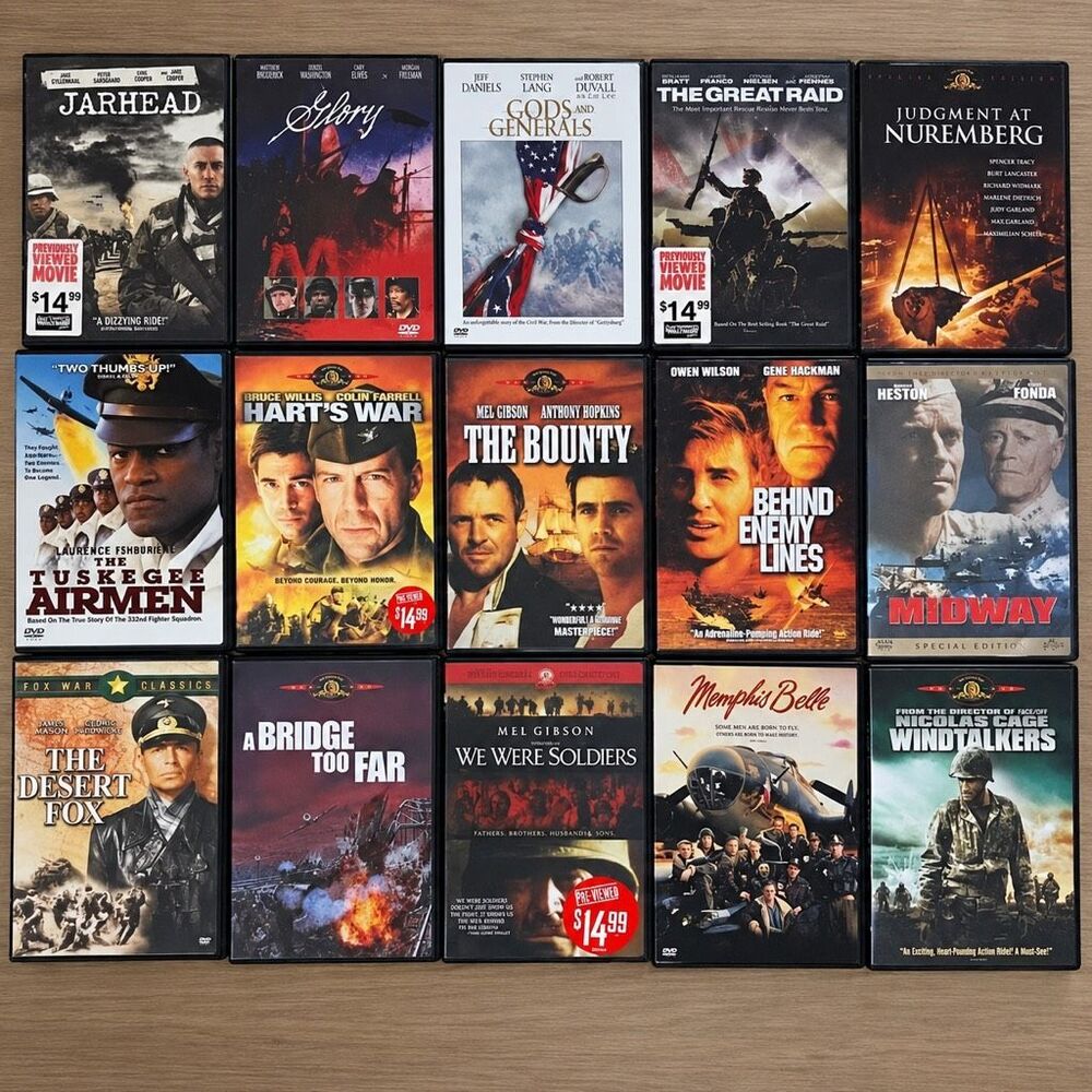 15 NEW DVD LOT War Movie Lot WWII Vietnam Military Classics Jarhead Glory Midway